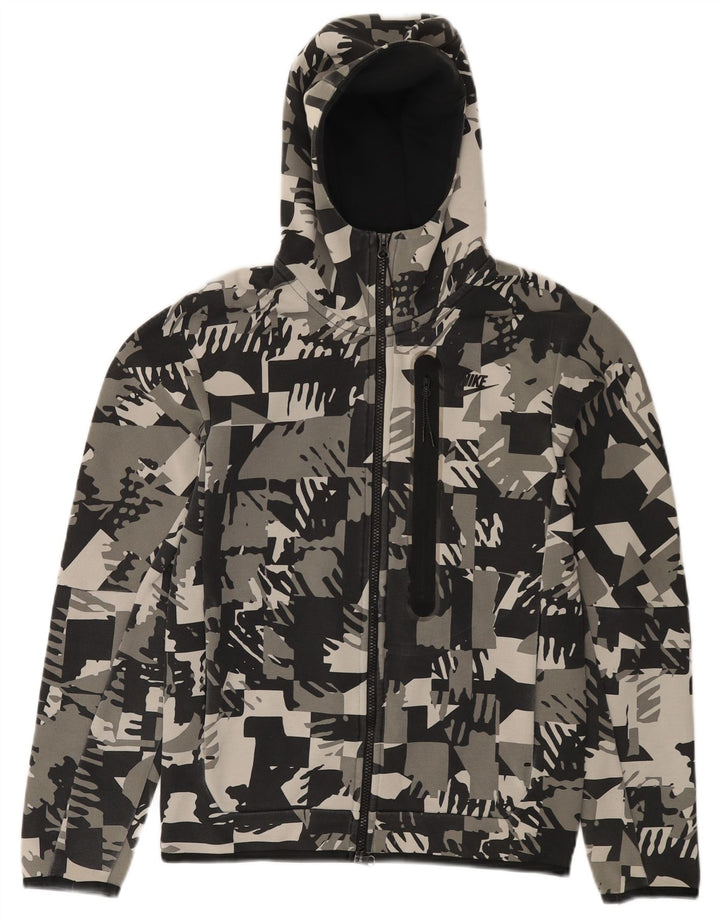 Suéter Nike masculino com capuz e zíper XS cinza camuflado algodão