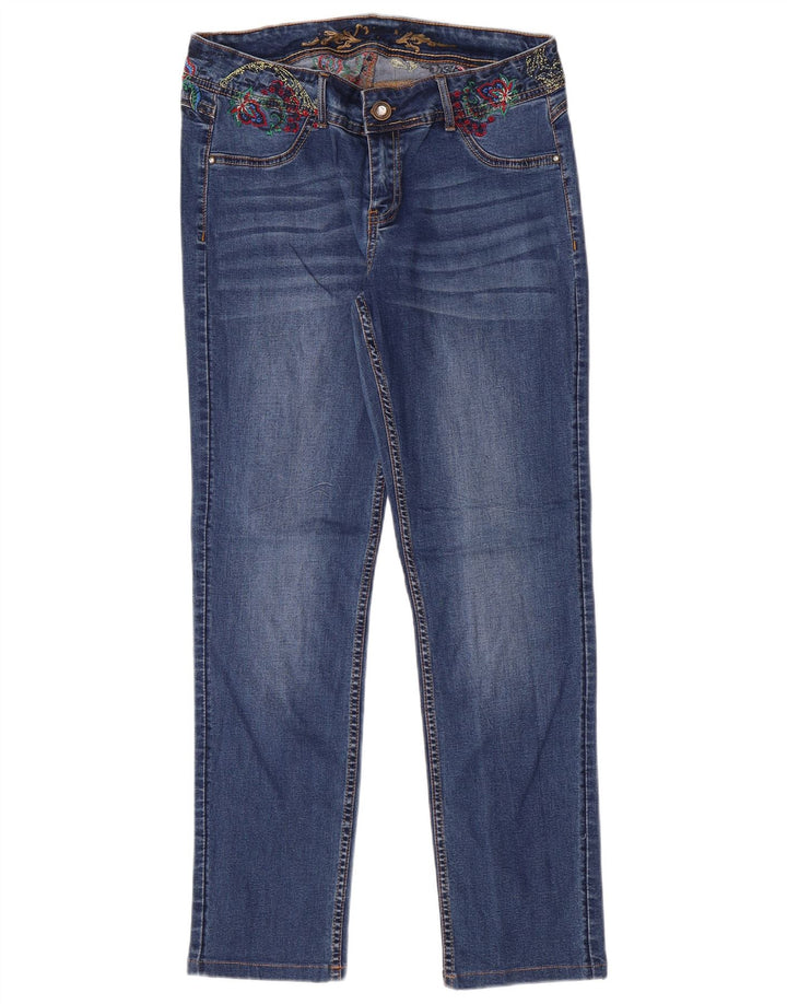 DESIGUAL Jeans Slim Feminino W33 L28 Azul Algodão