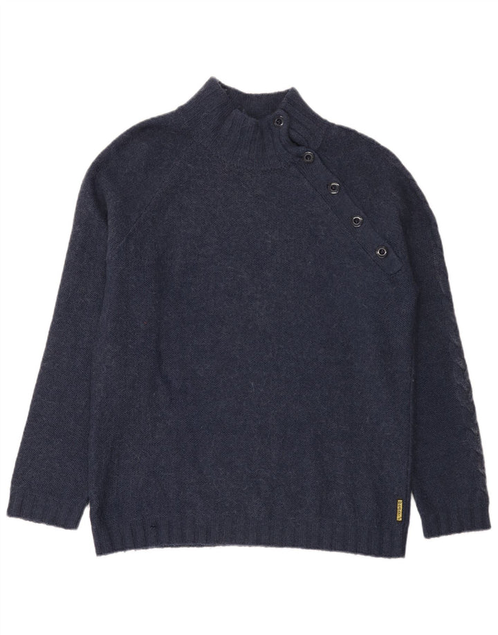 Suéter masculino Armani Jeans com gola com botão 2XL azul marinho