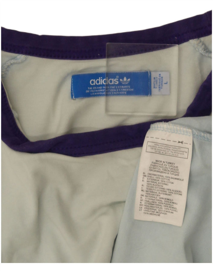 Adidas Mens Camiseta Top Grande Algodão Azul