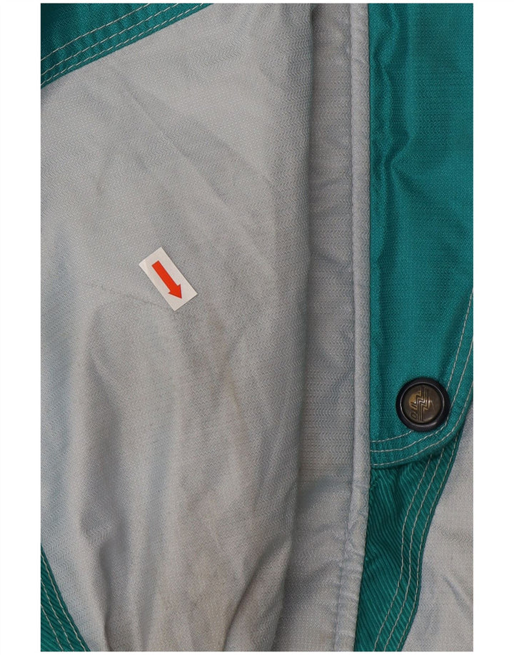 Jaqueta de esqui gráfica masculina vintage EU 48 poliamida colorblock verde médio