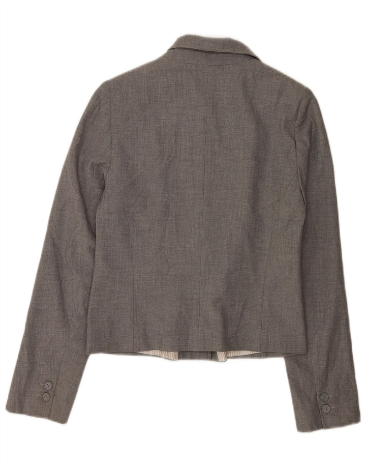 Jaqueta blazer feminina Oasis com 1 botão UK 10 poliéster cinza pequeno