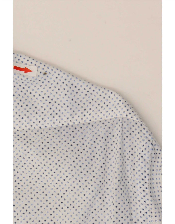 Camisa masculina Slim Fit Napapijri média branca manchada