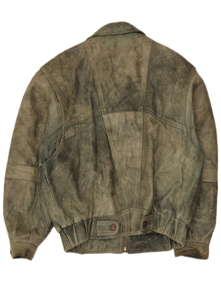 Jaqueta de couro masculina Douglas UK 38 couro cáqui médio