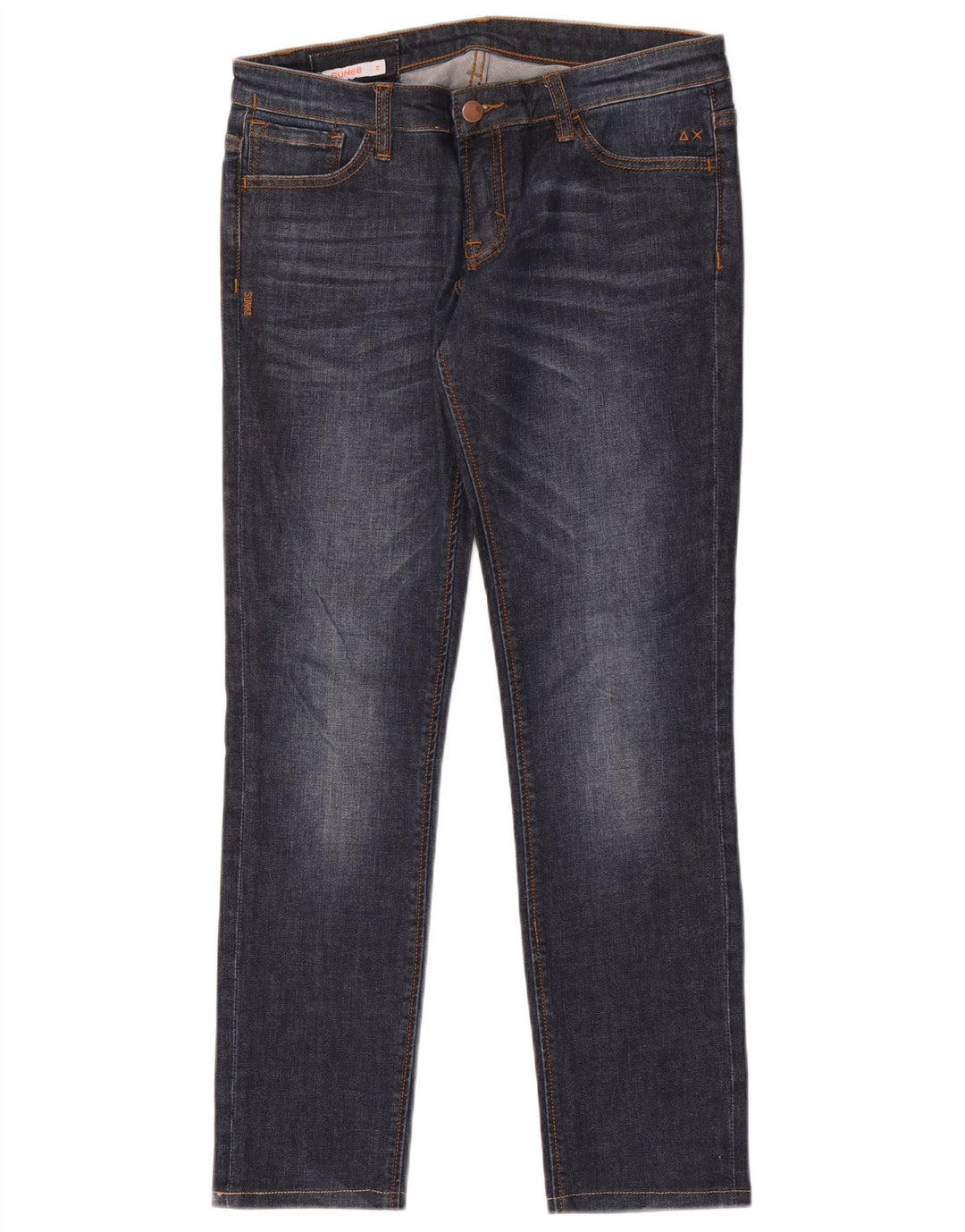 Sun68 Calça jeans feminina slim W28 L28 algodão azul marinho