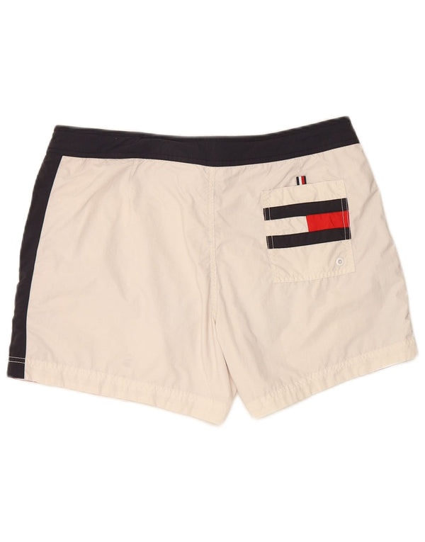 Shorts de natação masculino TOMMY HILFIGER grande bloco colorido branco