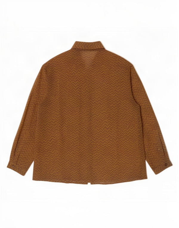 Blusa feminina transparente Barth IT 48 XL poliéster geométrico amarelo