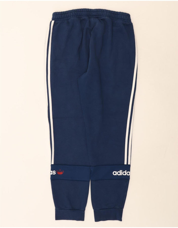 Adidas masculino gráfico calças de treino joggers médio azul marinho