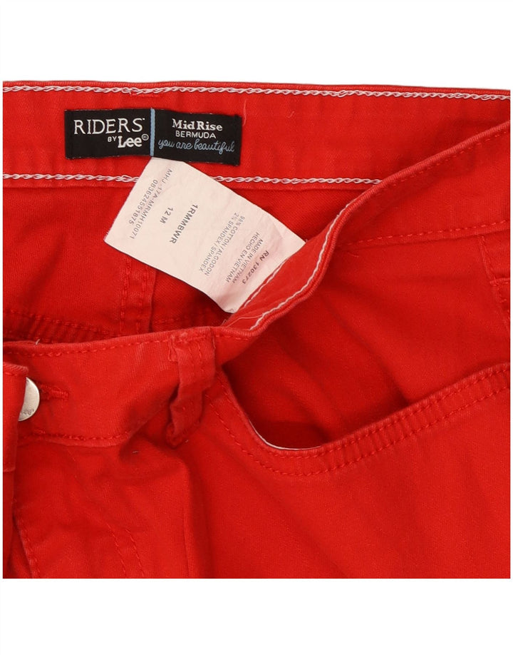 Lee Womens Riders Mid Rise Bermuda Shorts EUA 12 Grande W32 Algodão Vermelho