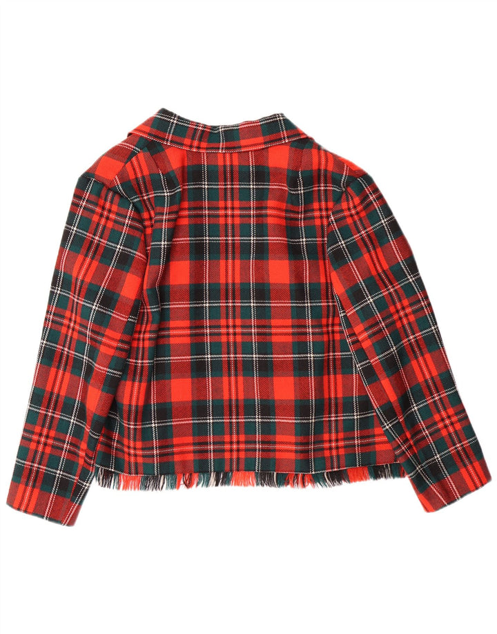 Conjunto de saia feminina VINTAGE de 2 peças UE 42 grande W28 L23 lã xadrez vermelha