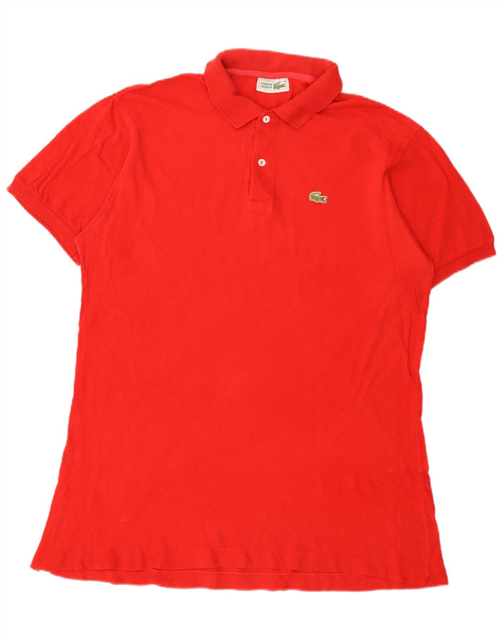 Camisa polo masculina Lacoste tamanho 7 2XL algodão vermelho