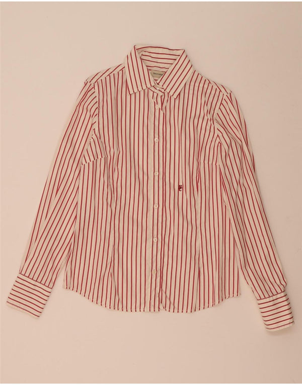 Camisa feminina Henry Cottons IT 44 algodão listrado vermelho médio