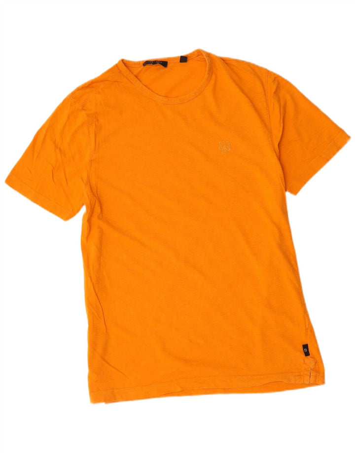 Camiseta masculina Ted Baker tamanho superior 3 algodão laranja médio