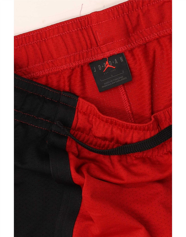 Shorts esportivos masculinos Jordan grande bloco colorido vermelho