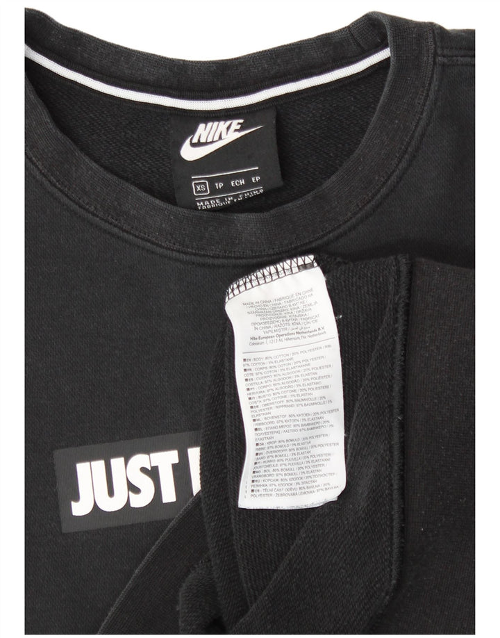 NIKE Mens Graphic Moletom Jumper XS Algodão Preto