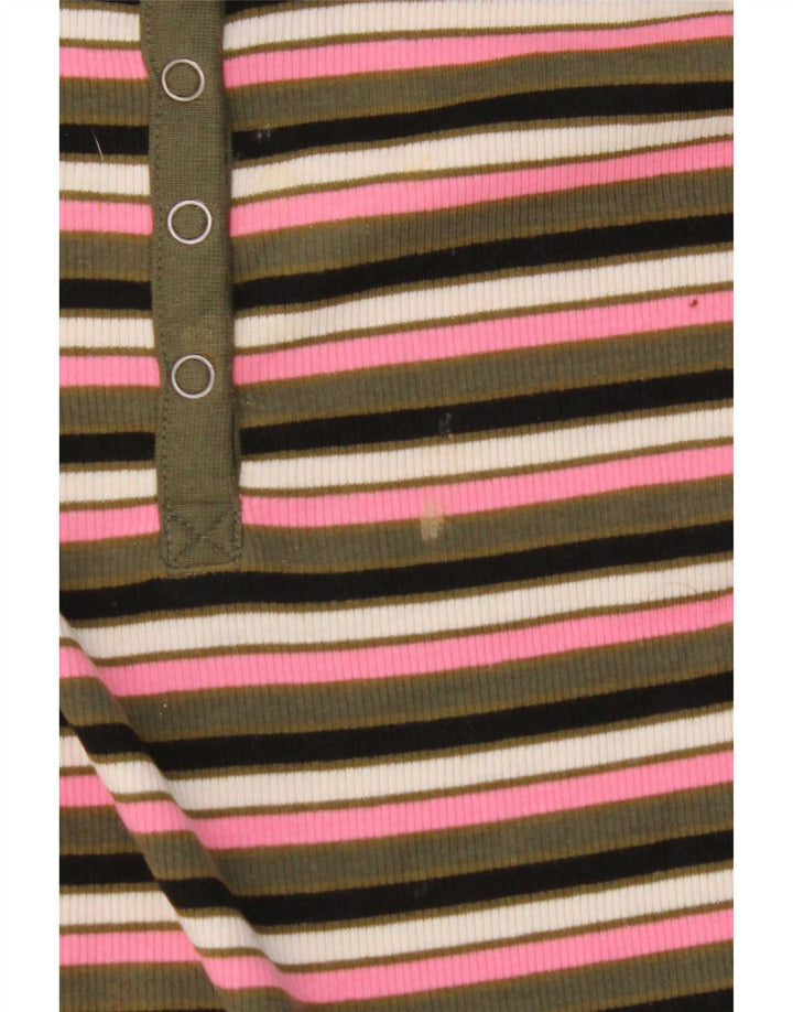 Top feminino Marks & Spencer de manga comprida UK 10 pequeno listrado multicolorido