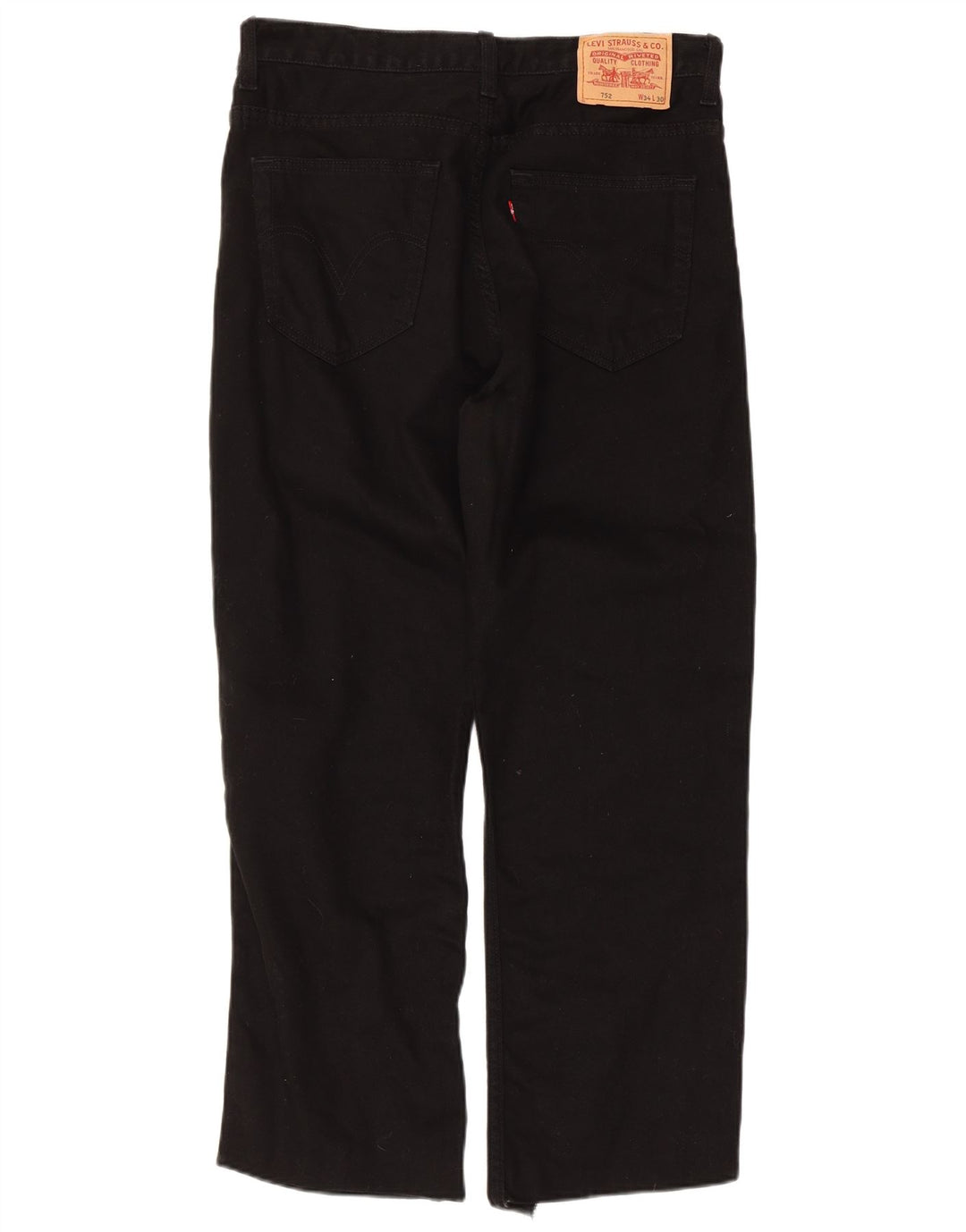 Calça jeans masculina Levi's 752 Straight W34 L26 algodão preto