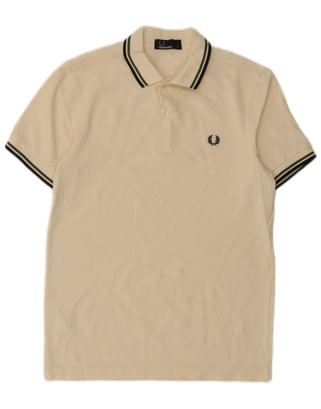 Camisa polo masculina Fred Perry pequena de algodão branco