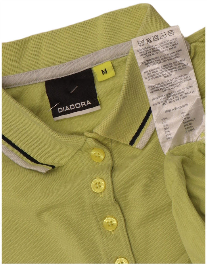 Camisa polo feminina Diadora UK 12 algodão verde médio