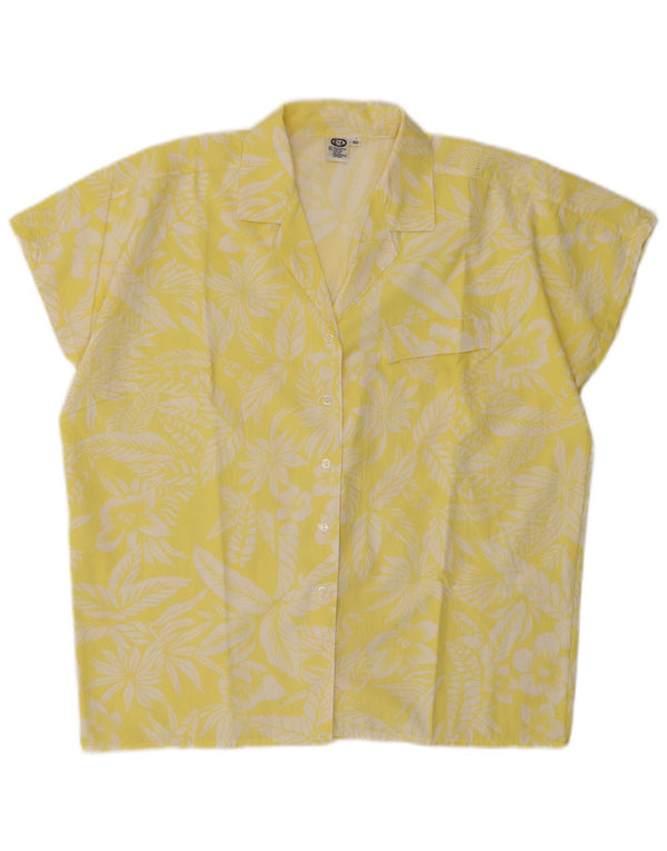 C&A blusa feminina manga curta oversized UE 40 médio amarelo floral