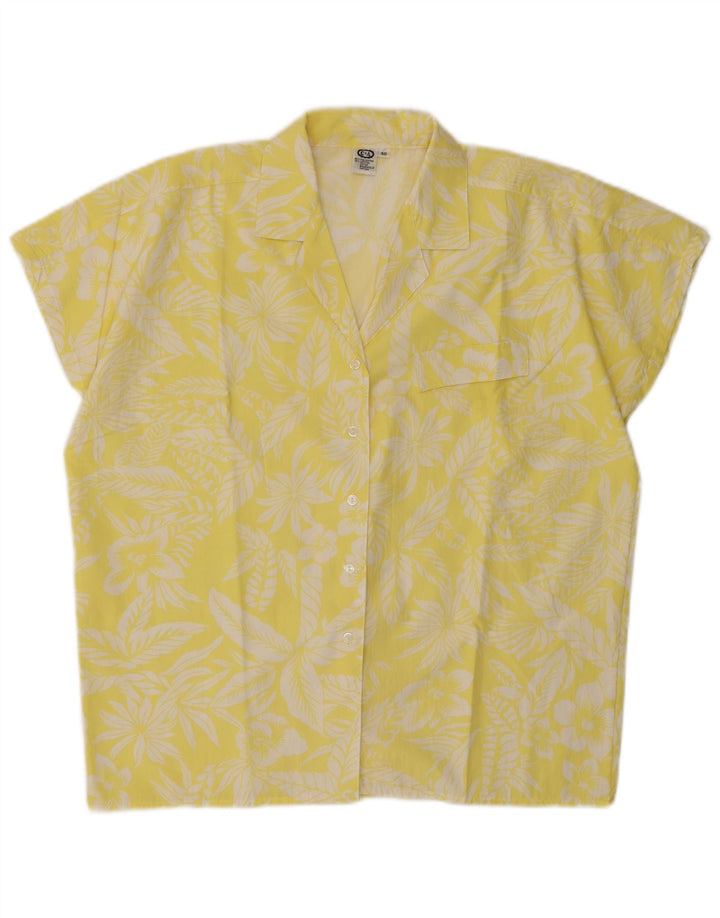 C&A blusa feminina manga curta oversized UE 40 médio amarelo floral