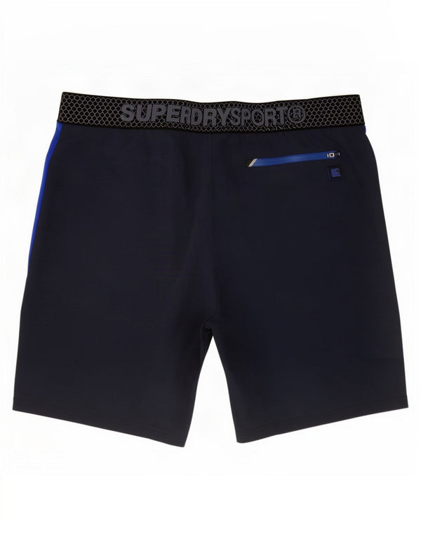 Shorts esportivos gráficos masculinos Superdry 2XL poliéster colorblock azul marinho