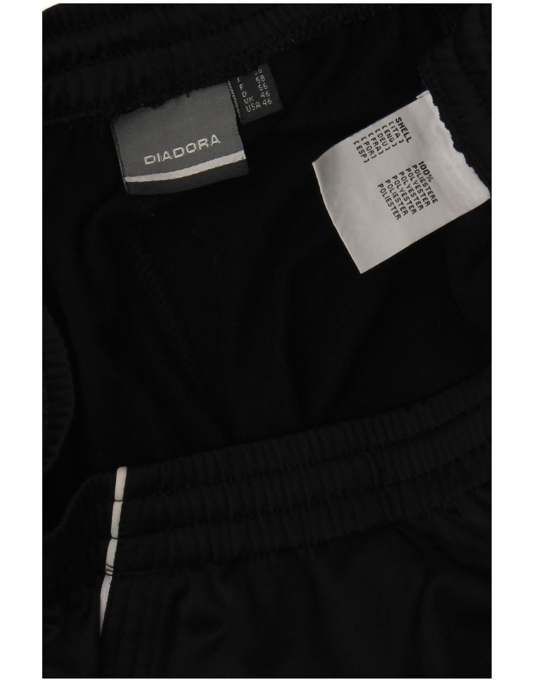 Calça de treino masculina DIADORA UK 46 XL poliéster preto