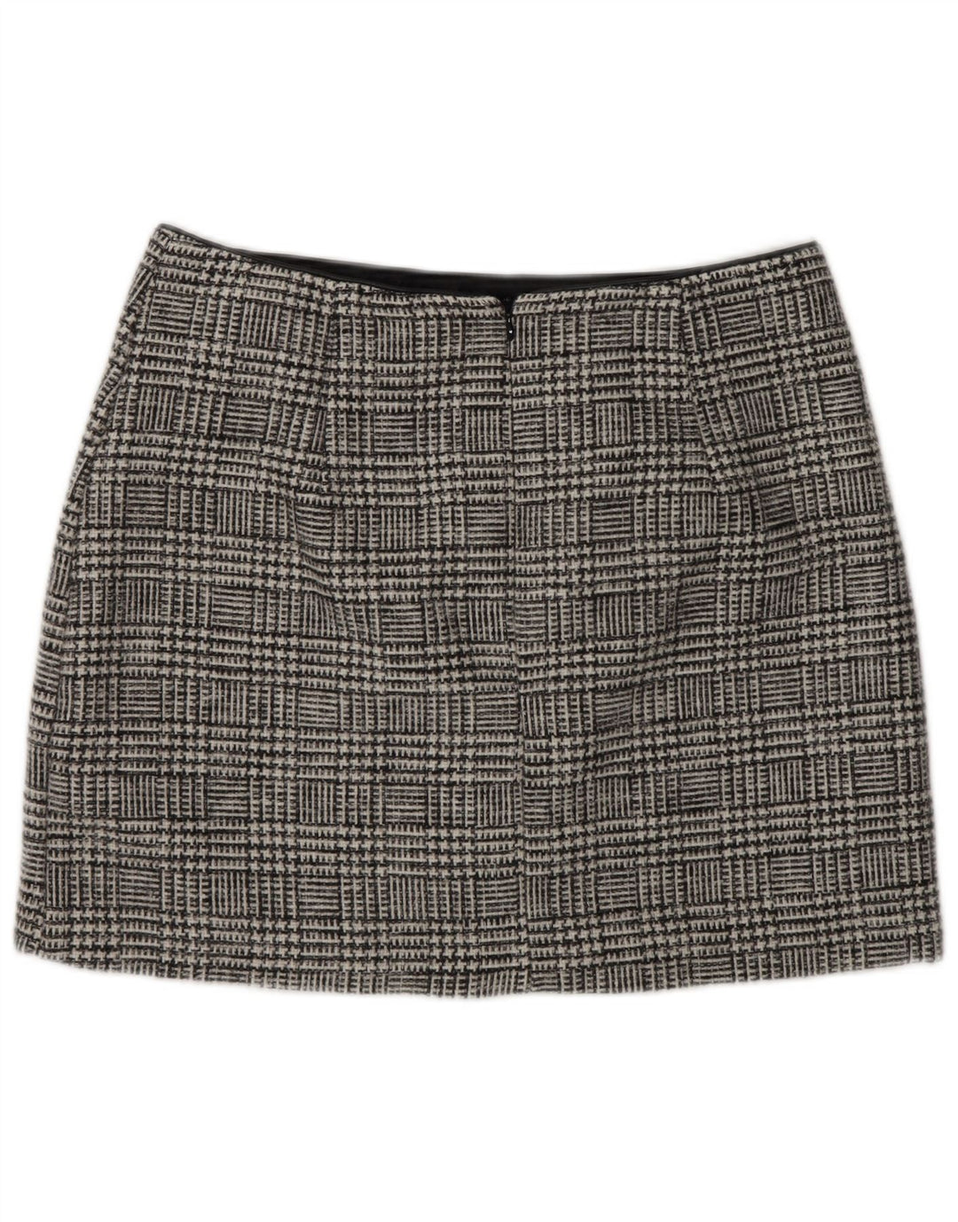 Mini saia feminina Oasis Reino Unido 14 grande W32 cinza Houndstooth