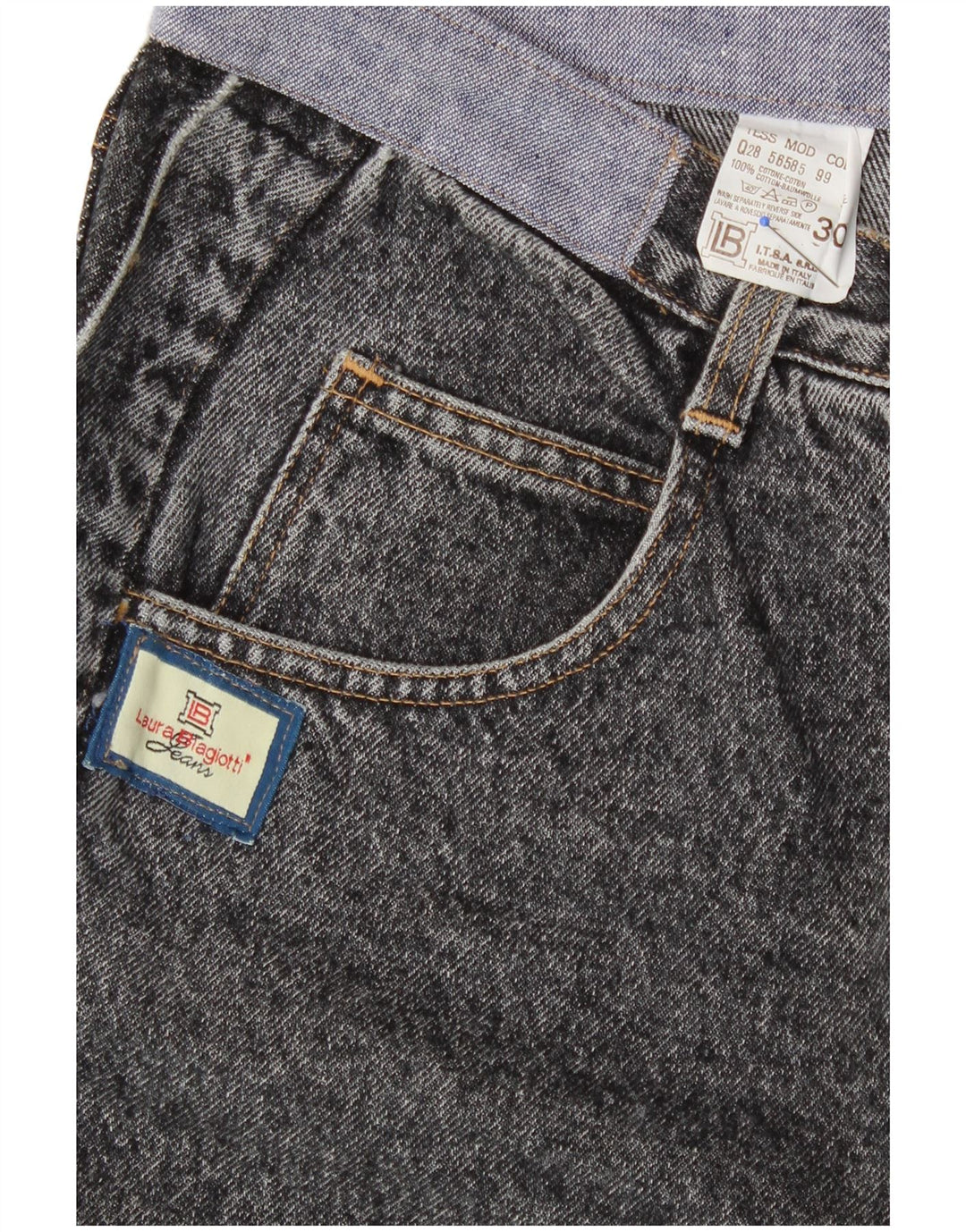 LAURA BIAGIOTTI Calça jeans feminina W30 L27 algodão cinza