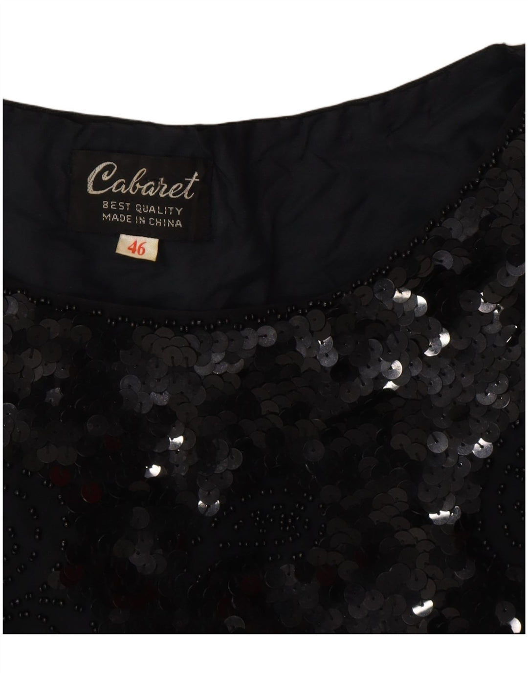 Blusa feminina vintage top IT 46 grande preta