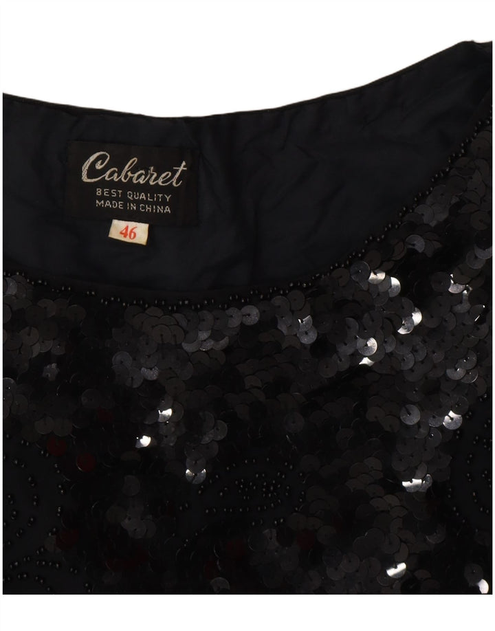 Blusa feminina vintage top IT 46 grande preta