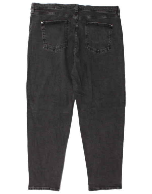 Calça jeans feminina Marks & Spencer Tapered UK 20 2XL W38 L29 algodão cinza