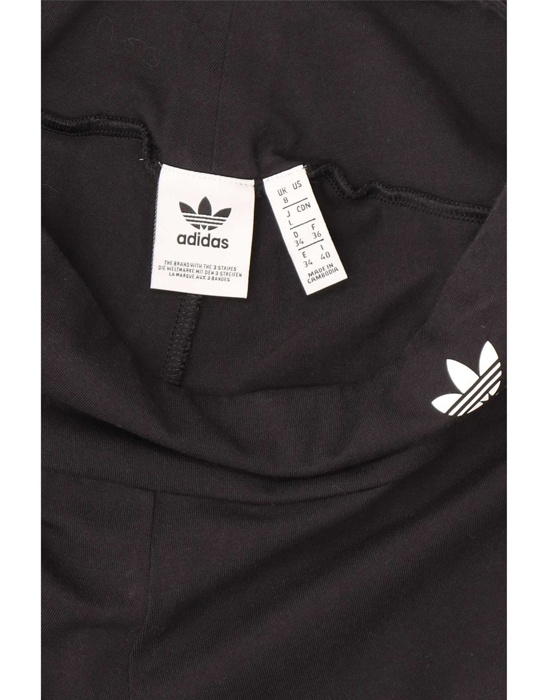 Leggings Adidas Femininas Gráficas UK 8 Pequenas Algodão Preto