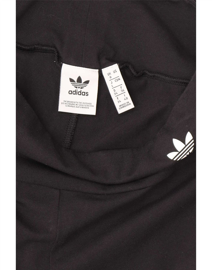 Leggings Adidas Femininas Gráficas UK 8 Pequenas Algodão Preto