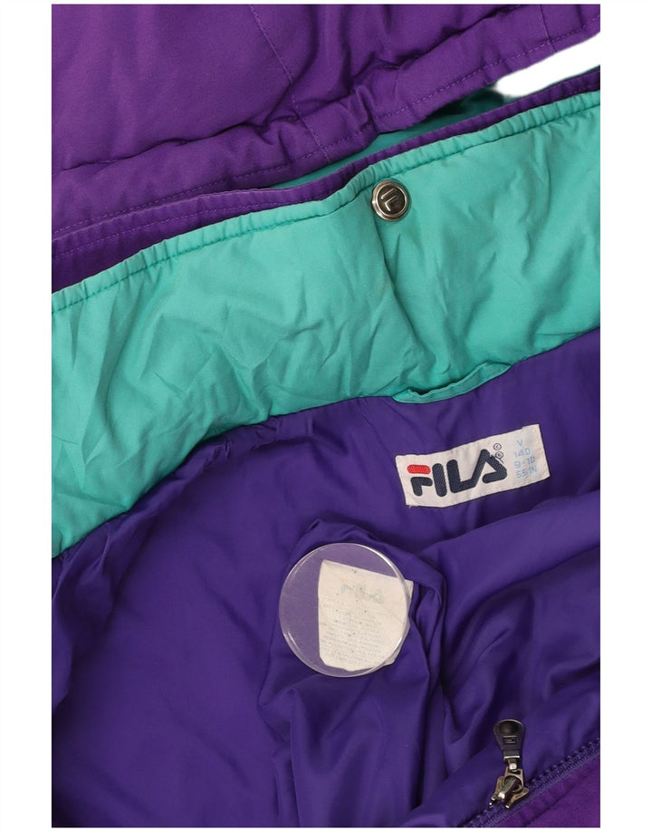 Jaqueta acolchoada com capuz para meninas FILA 9-10 anos poliéster roxo