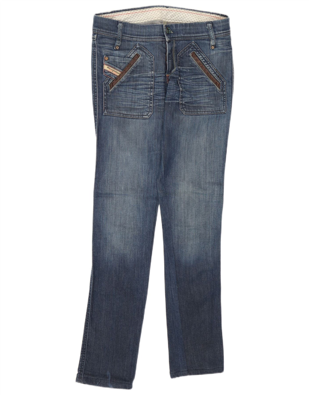 Jeans Slim Feminino Diesel W27 L31 Azul Algodão