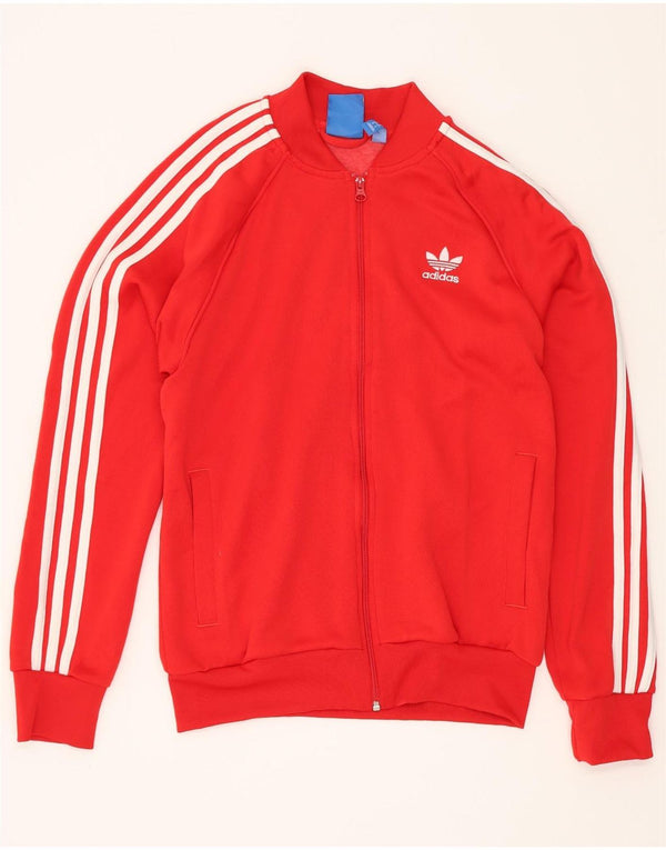 Adidas Mens Tracksuit Top Jacket Médio Poliéster Vermelho