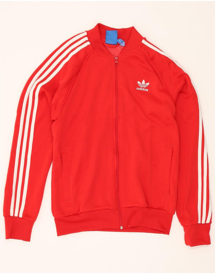 Adidas Mens Tracksuit Top Jacket Médio Poliéster Vermelho