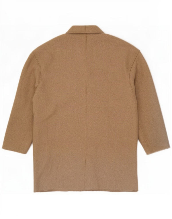 Sobretudo feminino Zara Trafaluc UK 16 grande poliéster bege