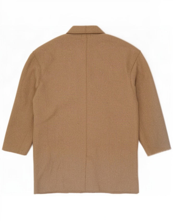Sobretudo feminino Zara Trafaluc UK 16 grande poliéster bege