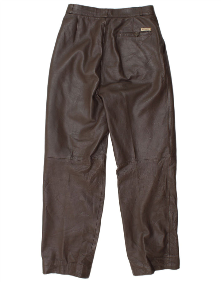 Calça feminina reta de couro VINTAGE W25 L29 marrom