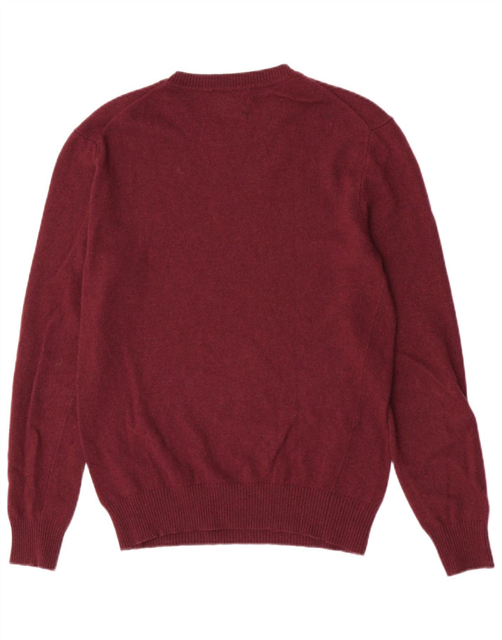 Suéter masculino Sisley com gola redonda, médio borgonha poliamida