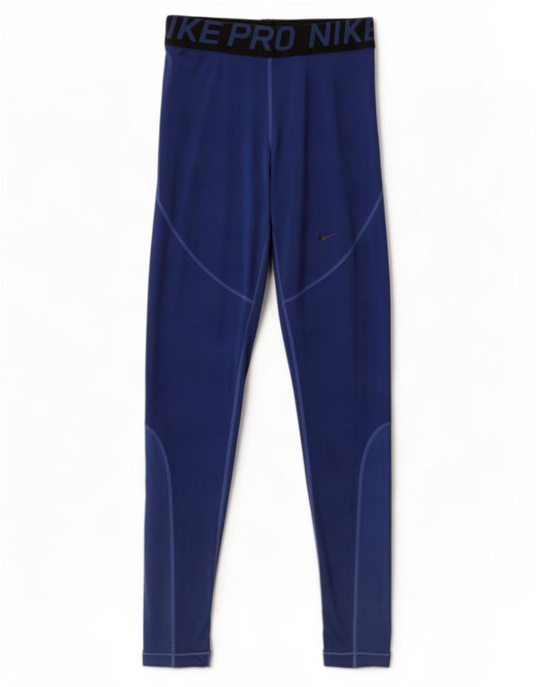 Leggings femininas Nike Dri Fit Graphic UK 12 Medium Blue Colourblock