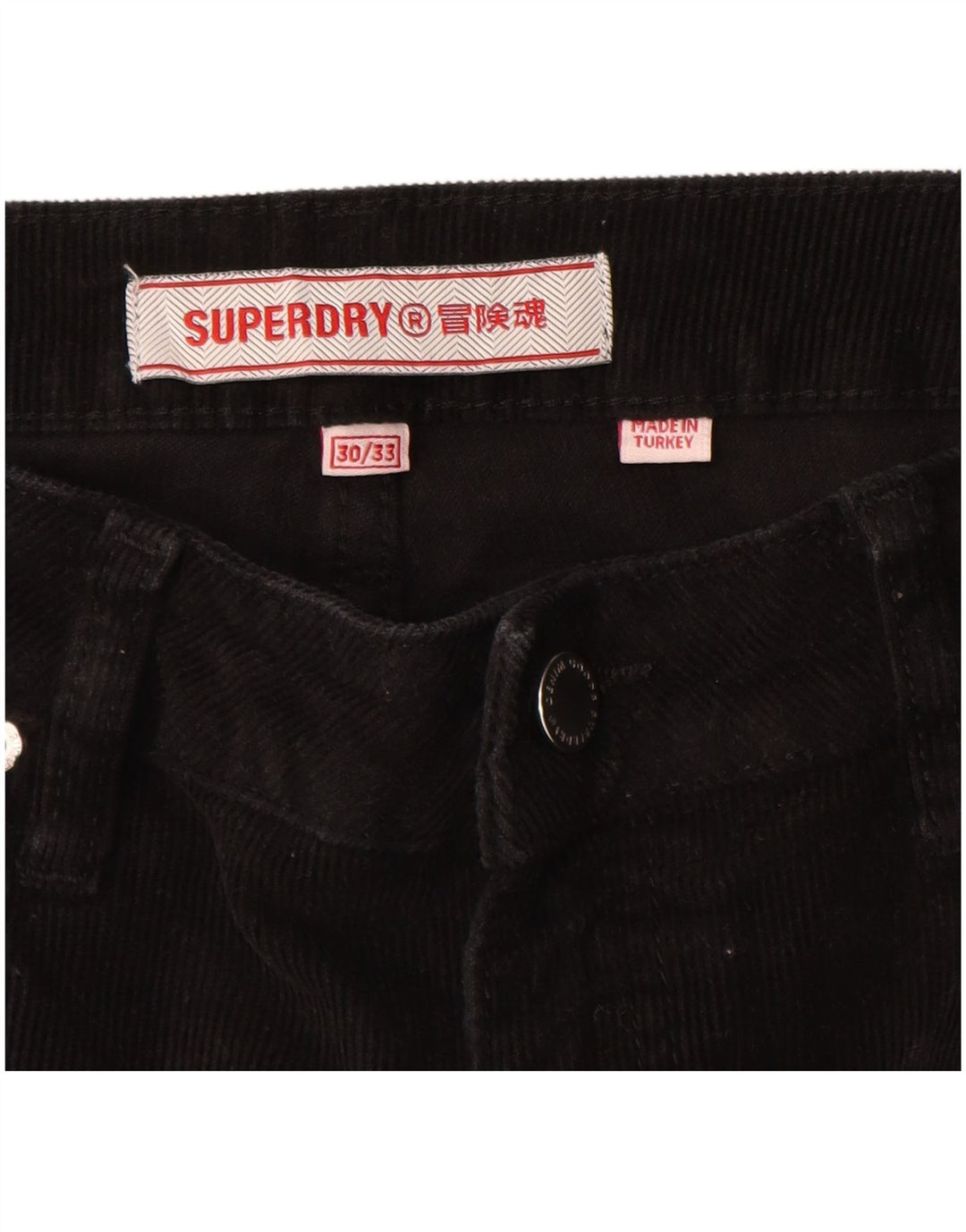 Calça feminina Superdry Bootcut veludo W30 L30 preta