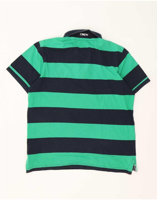 Camisa polo masculina Crew Clothing algodão listrado verde médio