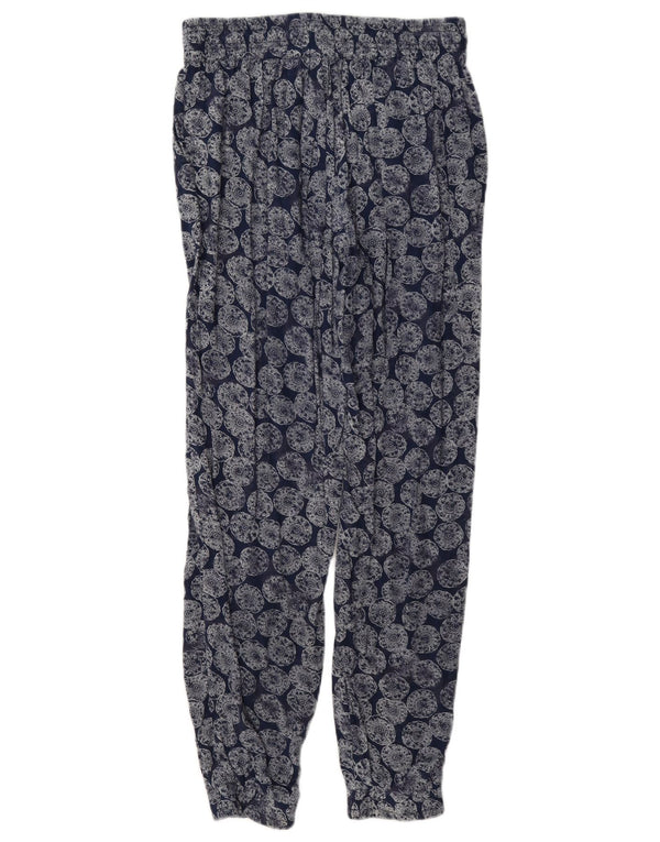 Calça jogger feminina Fat Face UK 8 pequena W27 L27 azul marinho floral