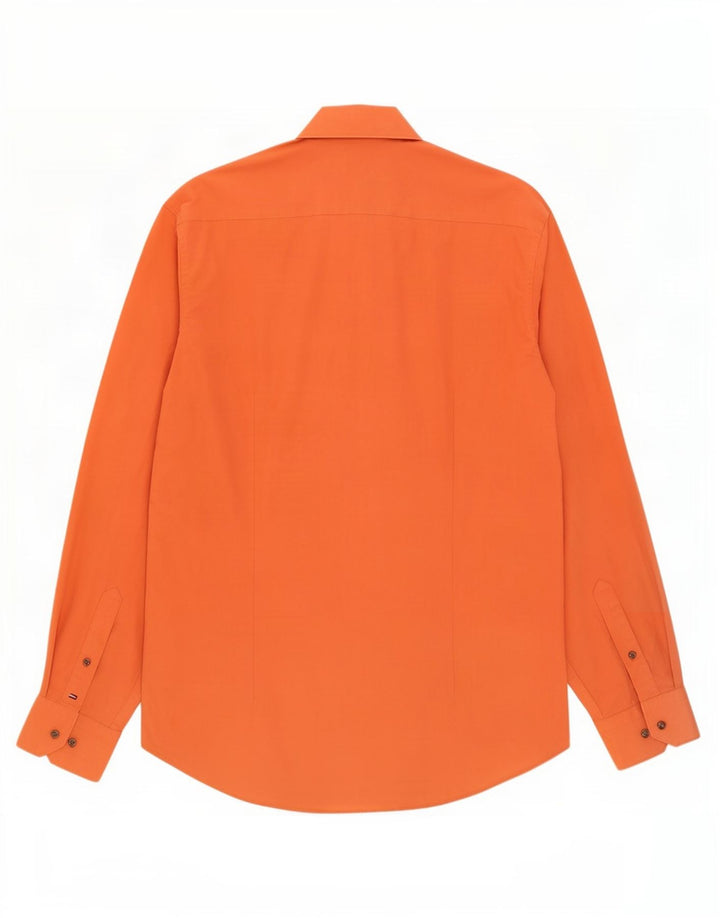Camisa masculina Tommy Hilfiger Slim Fit tamanho 39 15 1/2 laranja médio