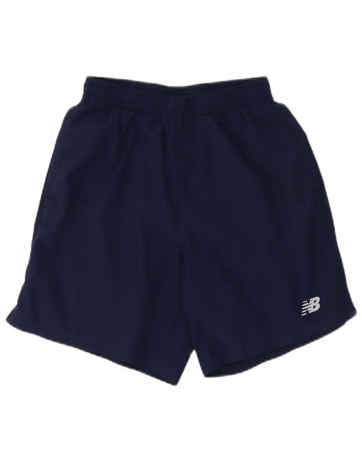 Shorts esportivos masculinos New Balance pequenos poliéster azul marinho
