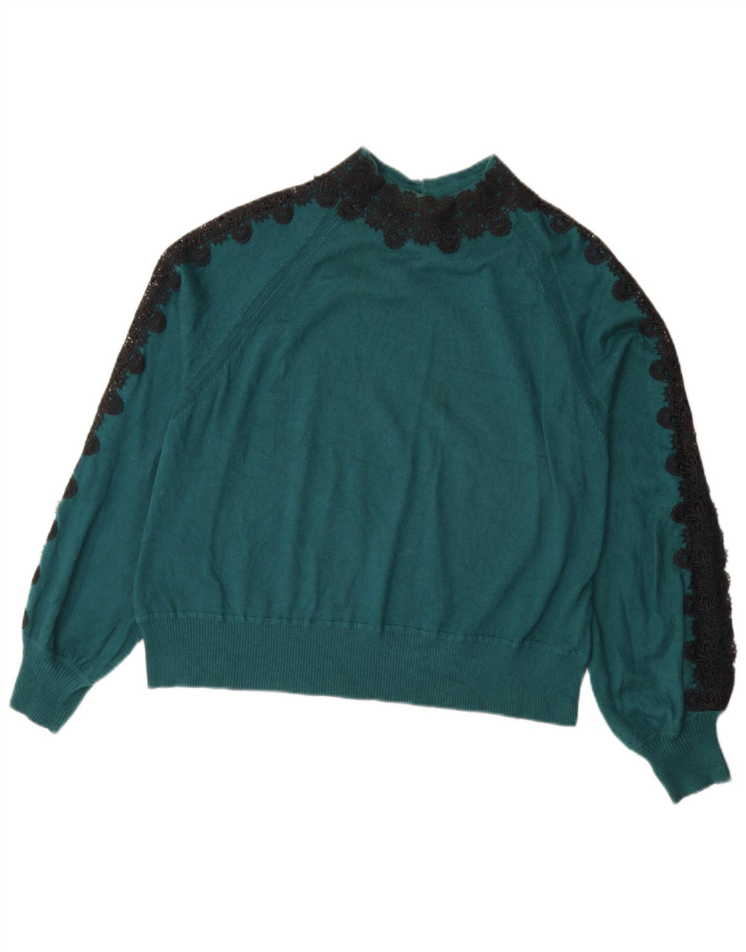 Suéter feminino Marks & Spencer Per Una com gola tartaruga Reino Unido 16 grande verde
