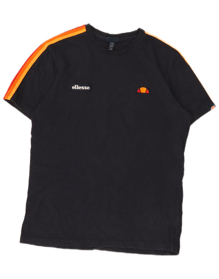 Camiseta masculina Ellesse Top médio azul marinho algodão colorblock